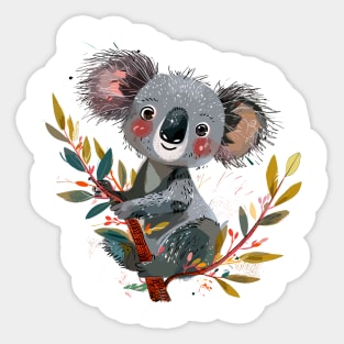 Adorable Koala on Tree Sticker